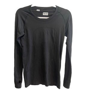 Lululemon Shirt Women 10 Black Swiftly Tech Long Sleeve Running Yoga Gym Stretch